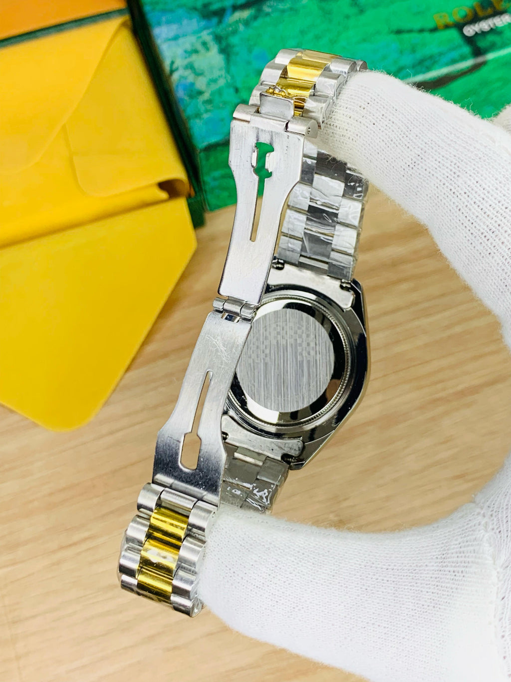 Rolex black plain dial