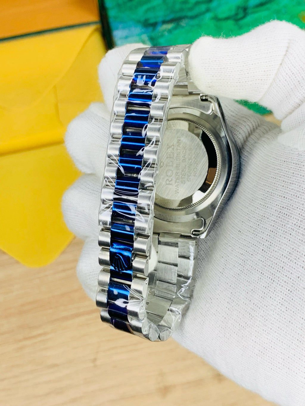 Rolex stone two tone blue