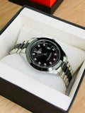 Rolex silver black stone