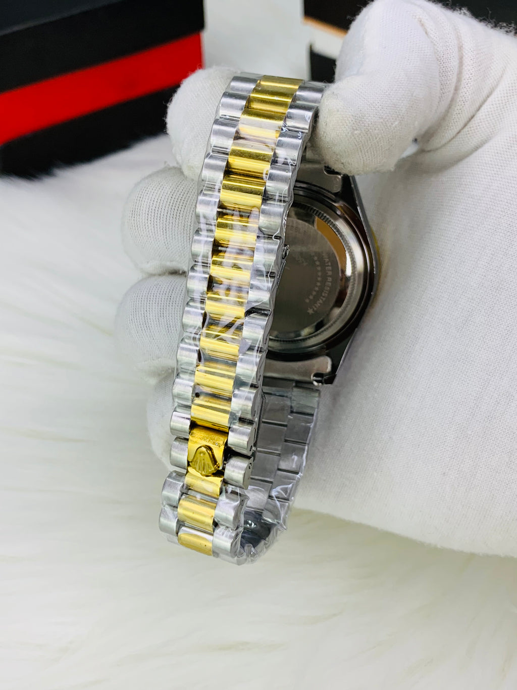 Rolex stone two tone white